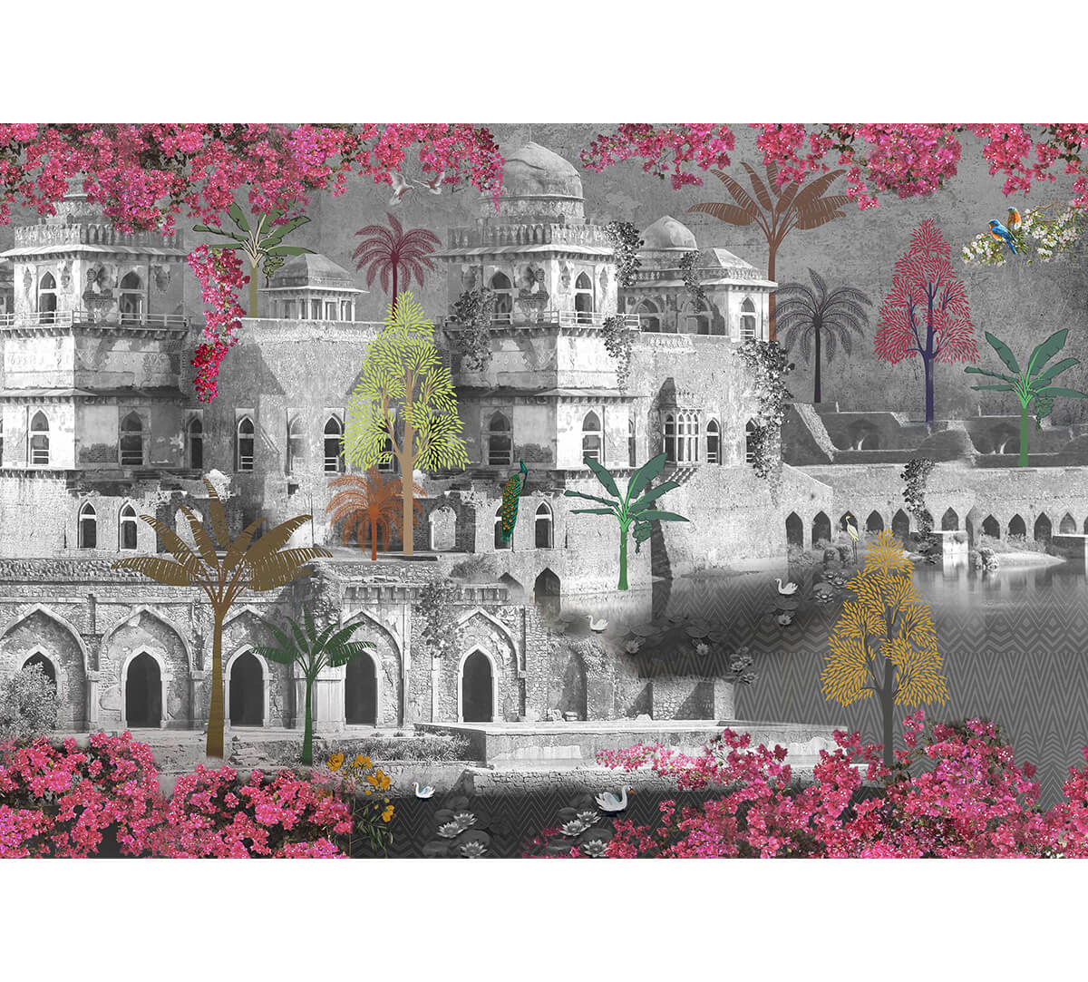 India Circus by Krsna Mehta Blooming Aisle Wallpaper