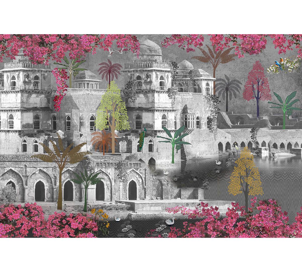 India Circus by Krsna Mehta Blooming Aisle Wallpaper