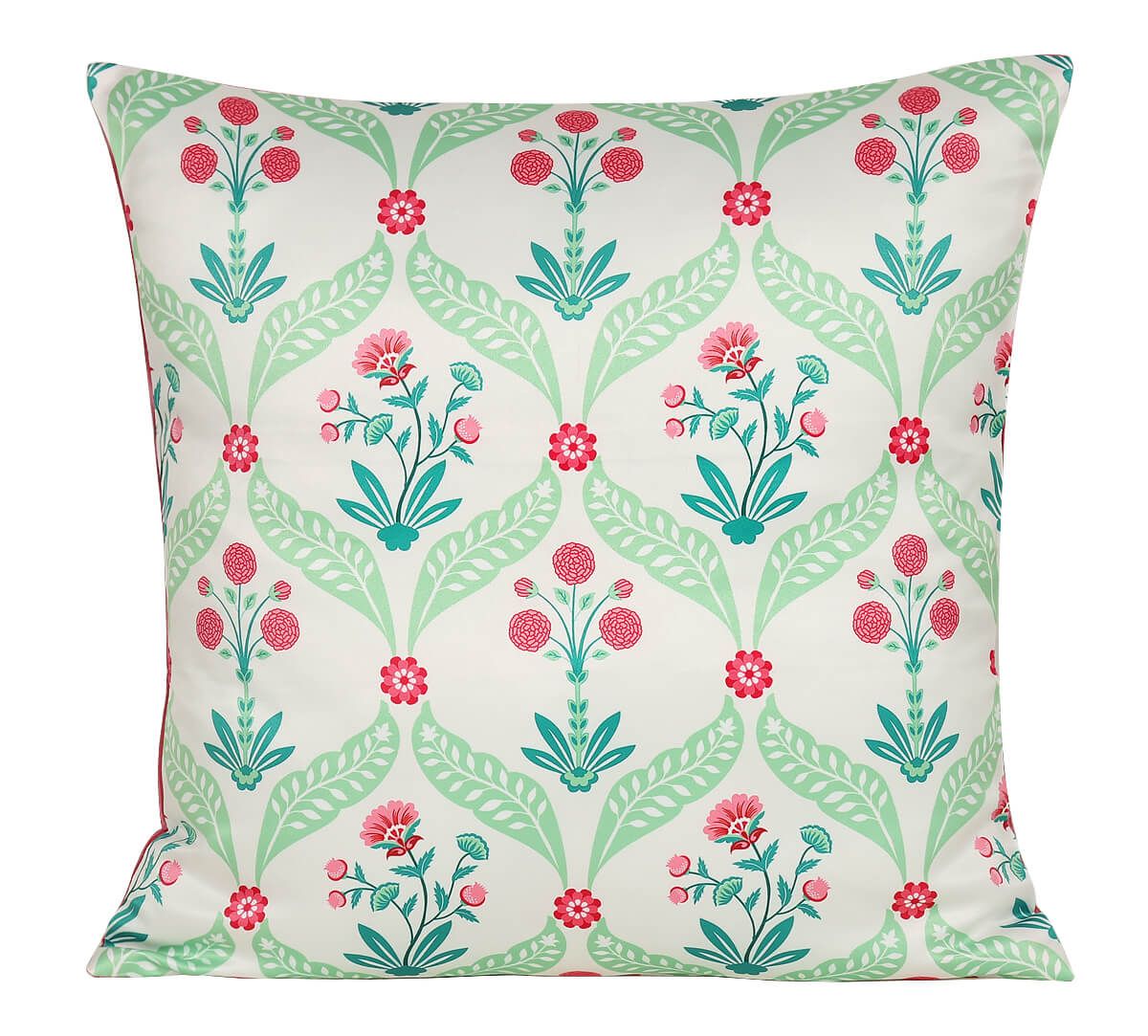 India Circus by Krsnaa Mehta Blooming Dahlia Satin Blend Cushion Cover Set of 5