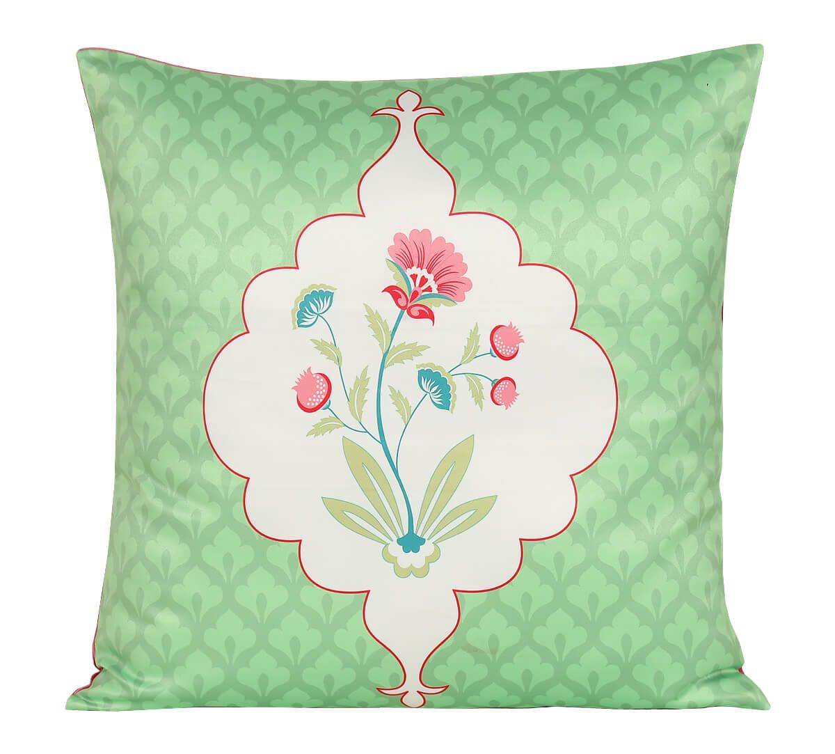 India Circus by Krsnaa Mehta Blooming Dahlia Satin Blend Cushion Cover Set of 5