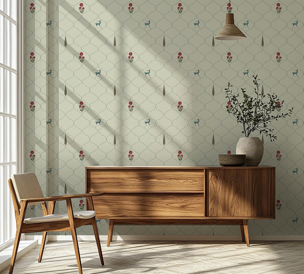 India Circus by Krsnaa Mehta Poppy & Fawn Shore Wallpaper