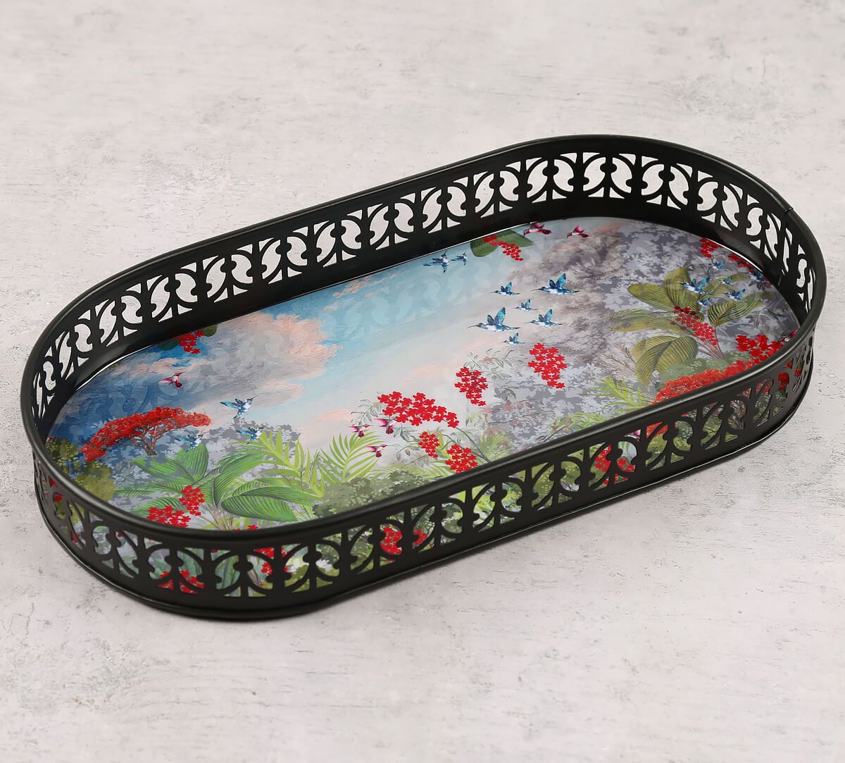 India Circus by Krsnaa Mehta Tropical View Rectangle Iron Tray