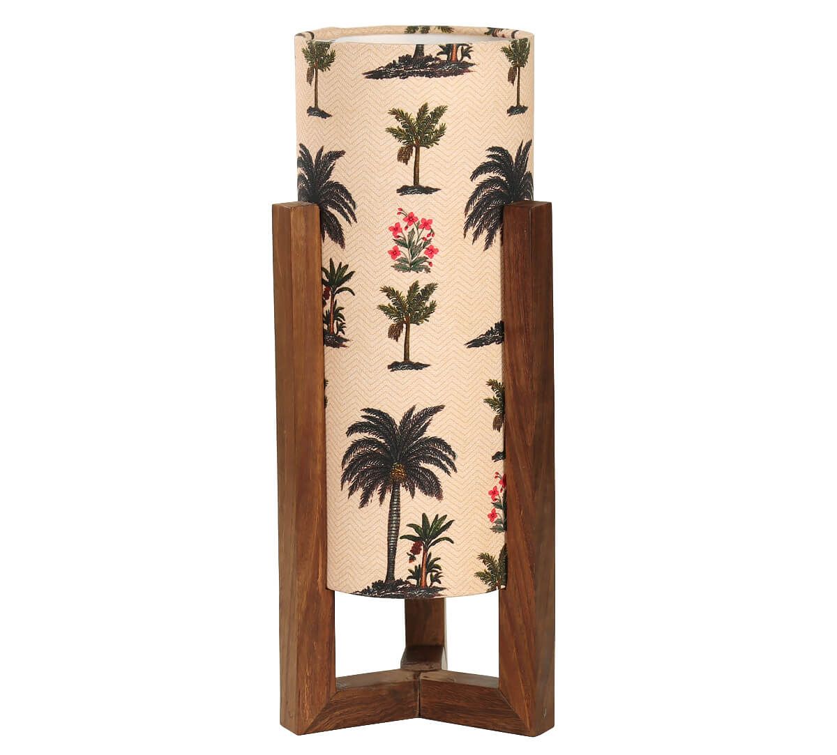 India Circus Chevron Palms Cylindrical Lamp