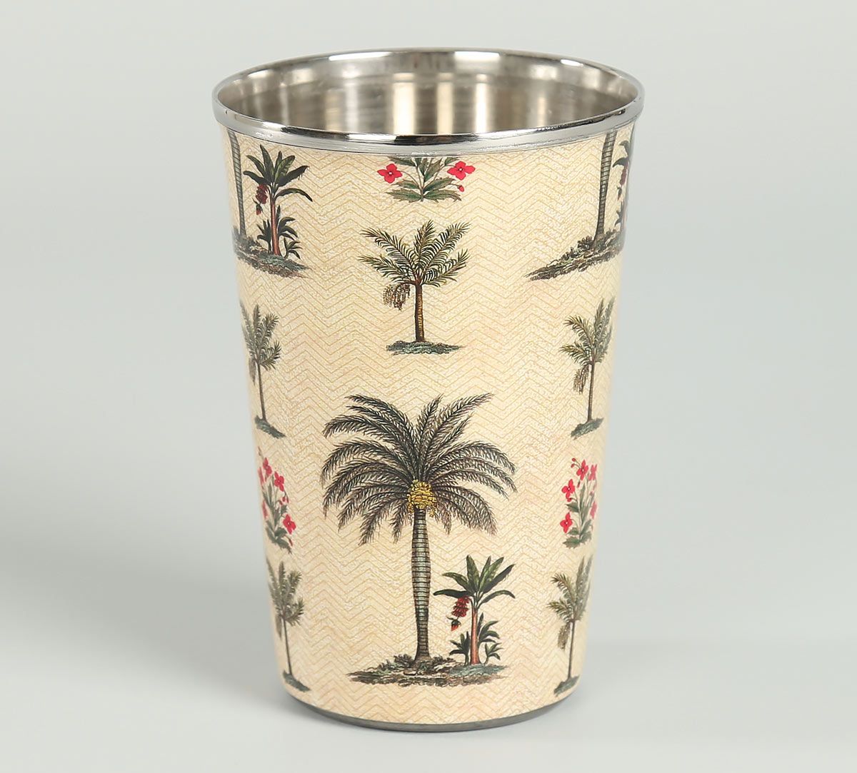 India Circus Chevron Palms Steel Tumbler (Set of 2)