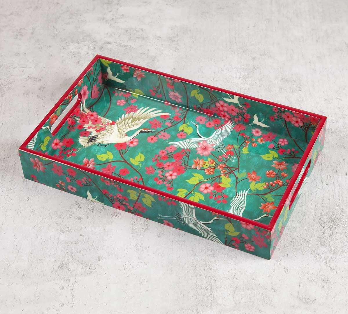 India Circus Flight of Cranes Rectangle Serving Tray