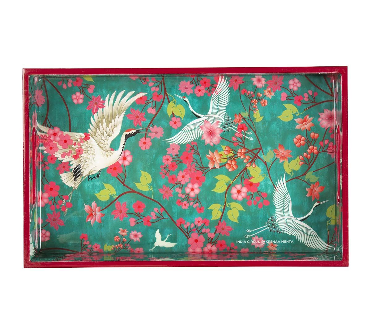 India Circus Flight of Cranes Rectangle Serving Tray