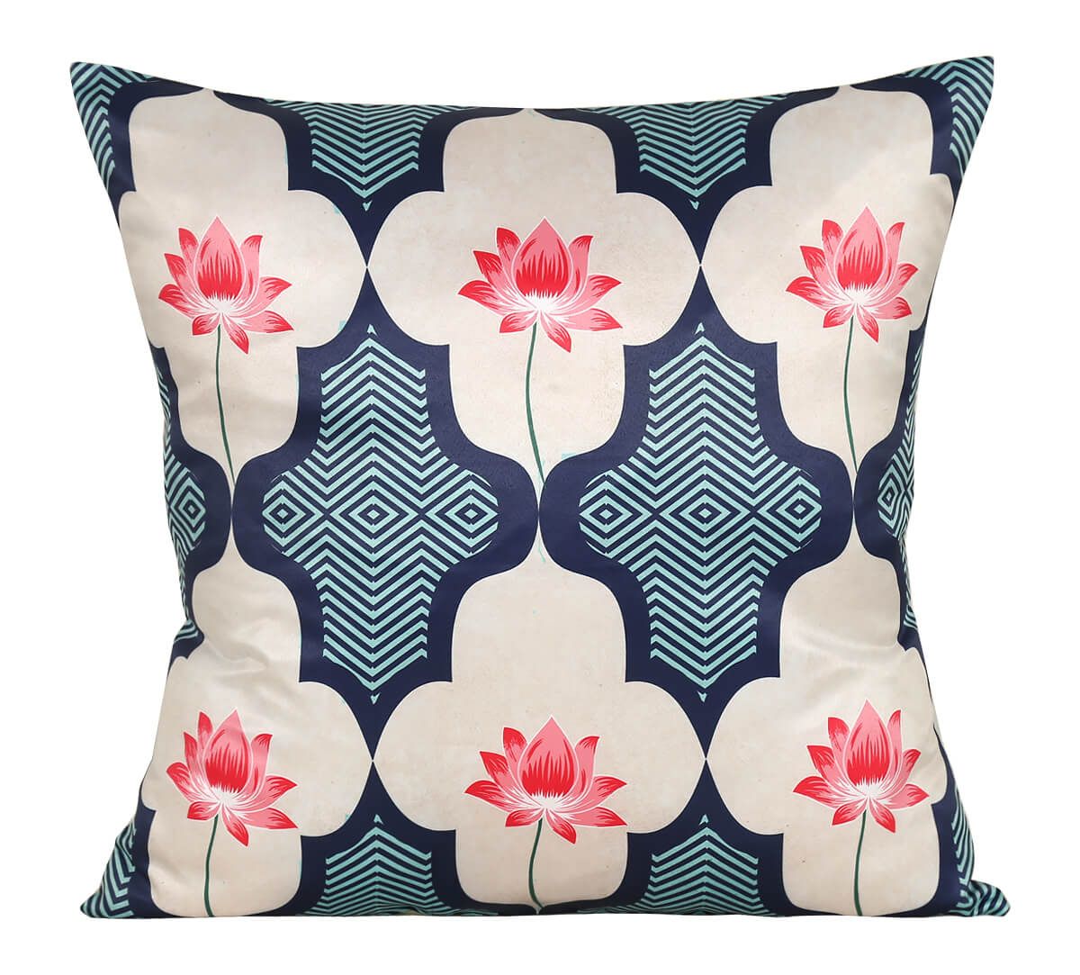 India Circus by Krsnaa Mehta Indigo Mayhem Satin Blend Cushion Cover Set of 5