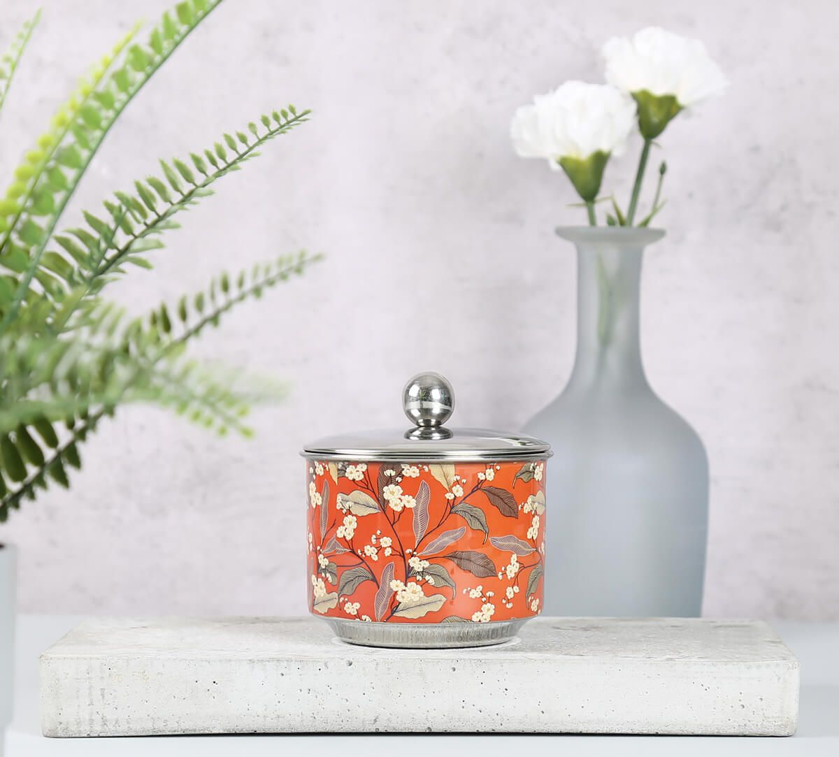 Bird Land Paradise Steel Bowl with Lid