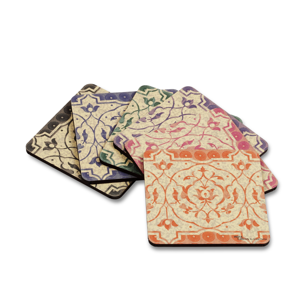Elegant carvings Coasters - (Set of 6)