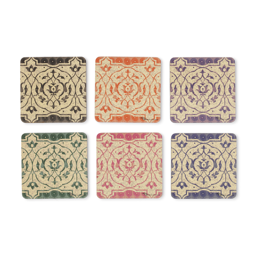 Elegant carvings Coasters - (Set of 6)