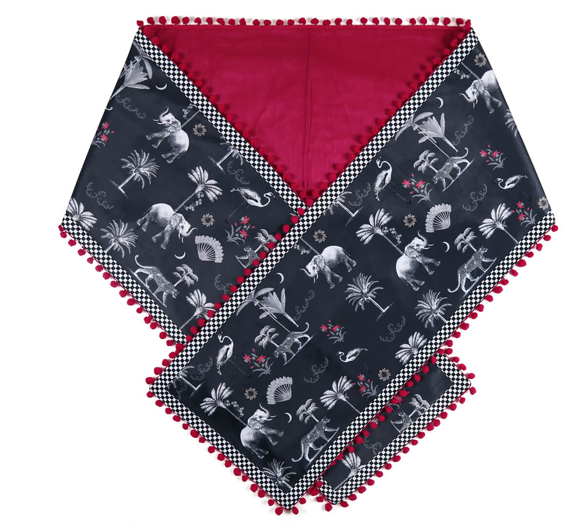 India Circus by Krsnaa Mehta Animalia Creations Micro Velvet Bed and Table Runner