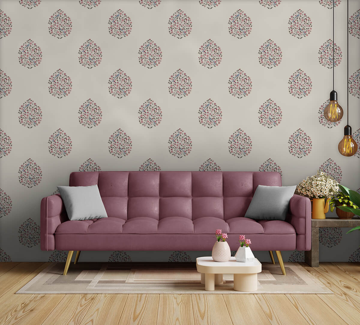 India Circus by Krsnaa Mehta Botanique Luxuria Beige Wallpaper