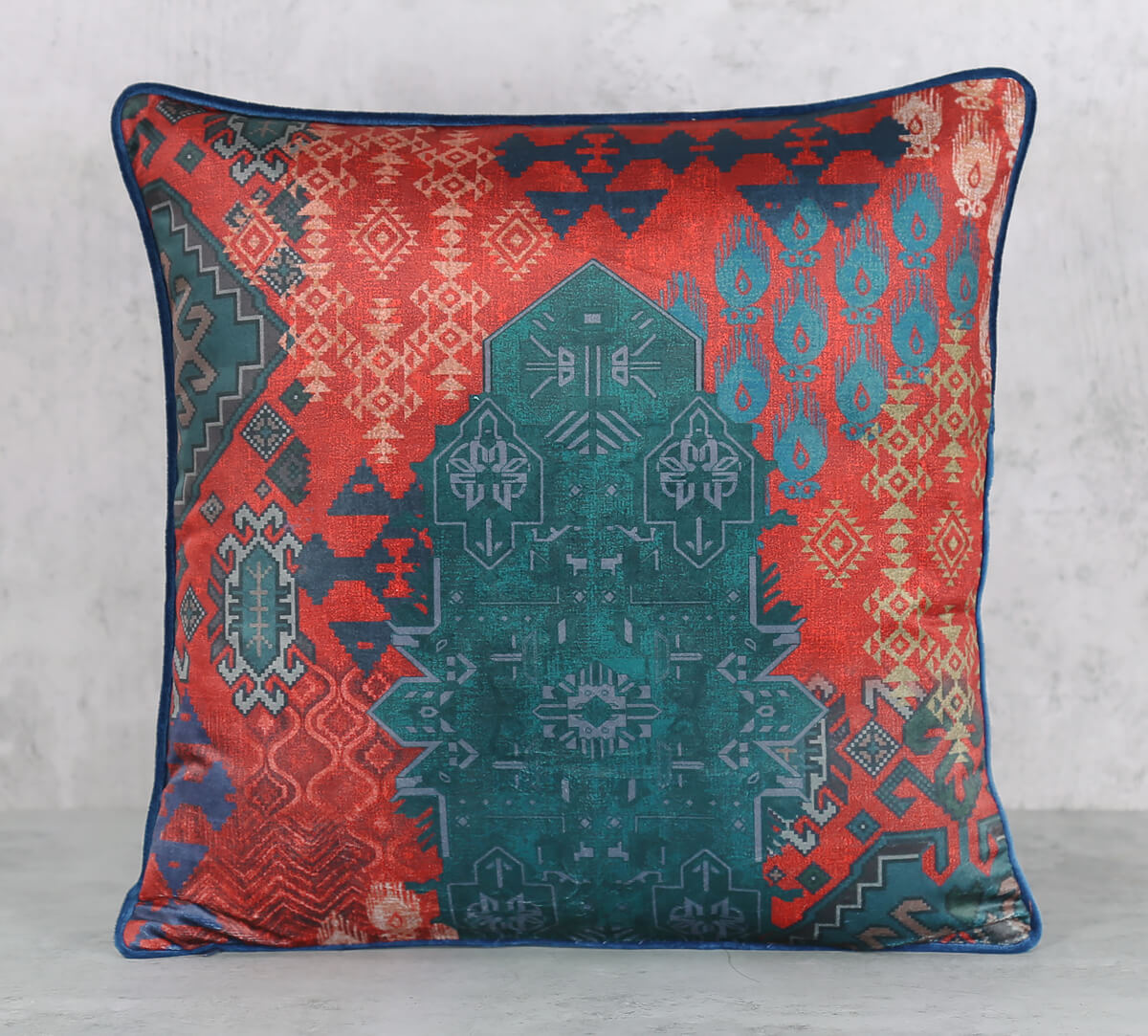 India Circus by Krsnaa Mehta Heritage Haven Velvet Cushion Cover