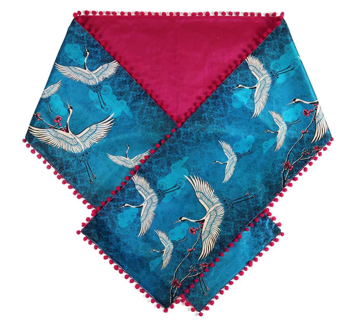 India Circus by Krsnaa Mehta Legend of the Cranes Micro Velvet Bed and Table Runner