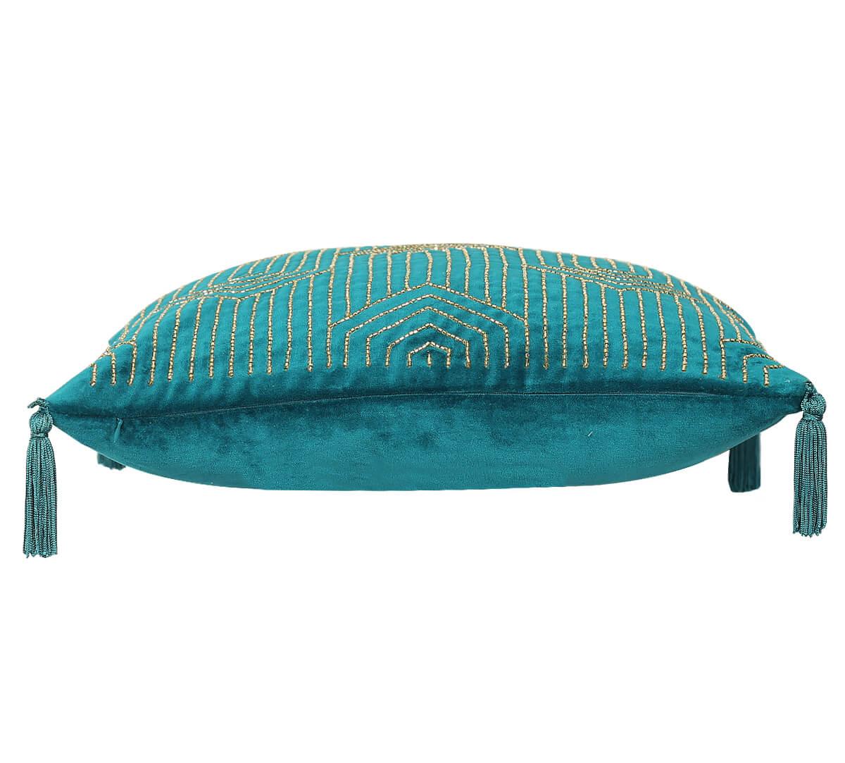 India Circus by Krsnaa Mehta Prussian Luxurious Drape Cushion Cover