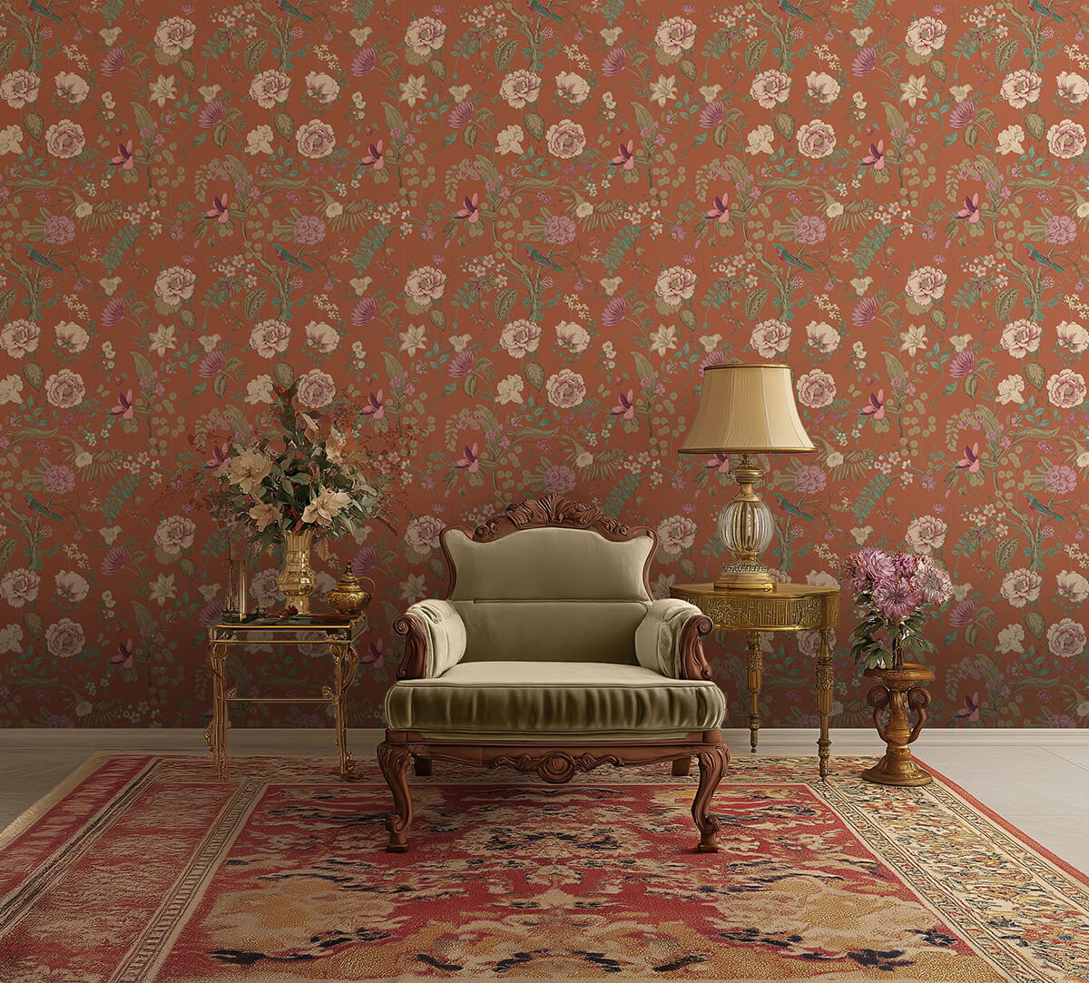 India Circus by Krsnaa Mehta Rustic Realm Sienna Wallpaper