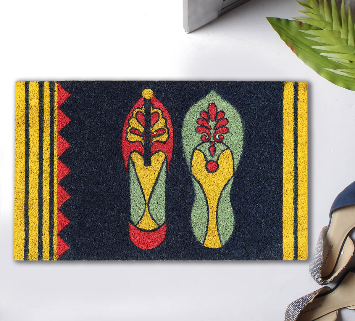 India Circus by Krsnaa Mehta Technicolor Jootis Blues Doormat