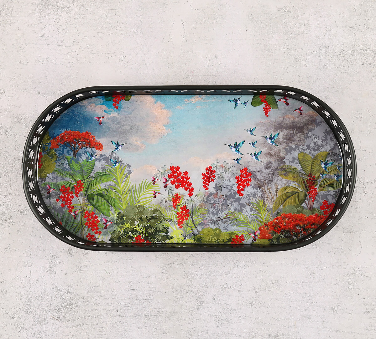 India Circus by Krsnaa Mehta Tropical View Rectangle Iron Tray