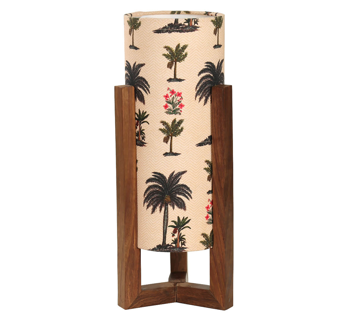 India Circus Chevron Palms Cylindrical Lamp