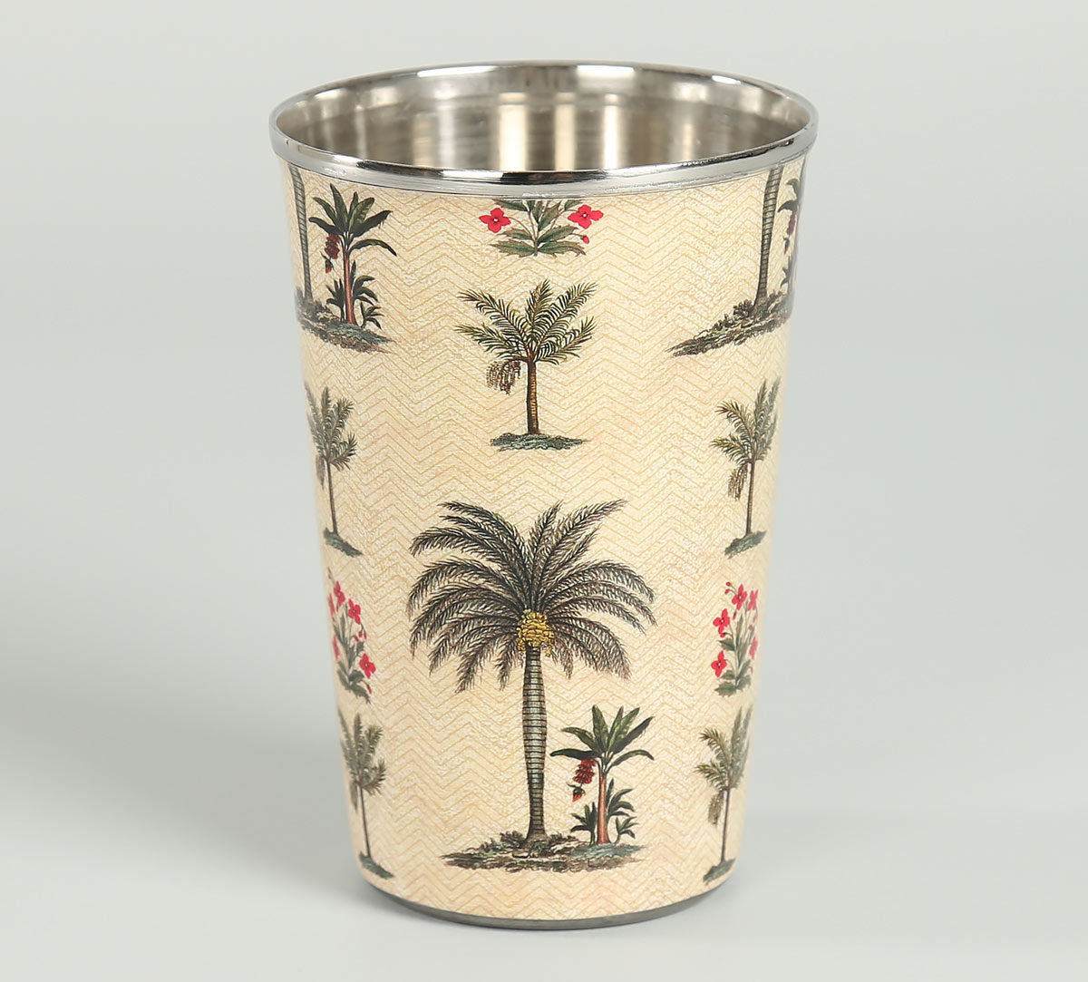 India Circus Chevron Palms Steel Tumbler (Set of 2)