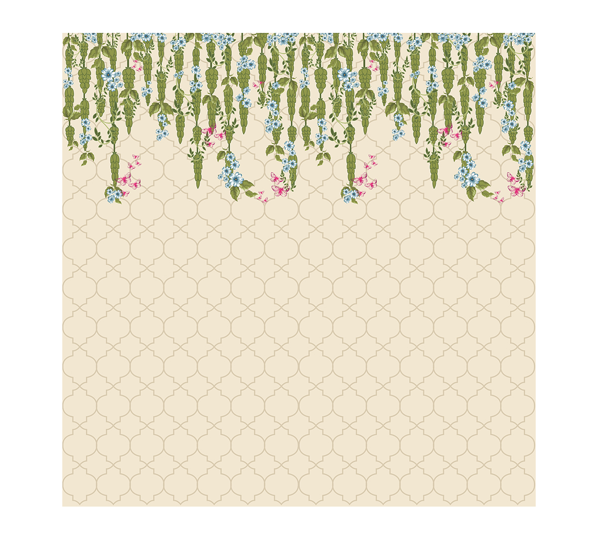 India Circus Cream Curtains of Versatility Wallpaper