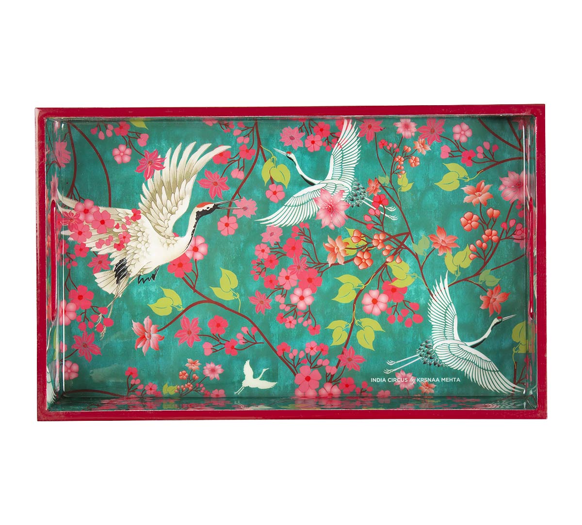 India Circus Flight of Cranes Rectangle Serving Tray