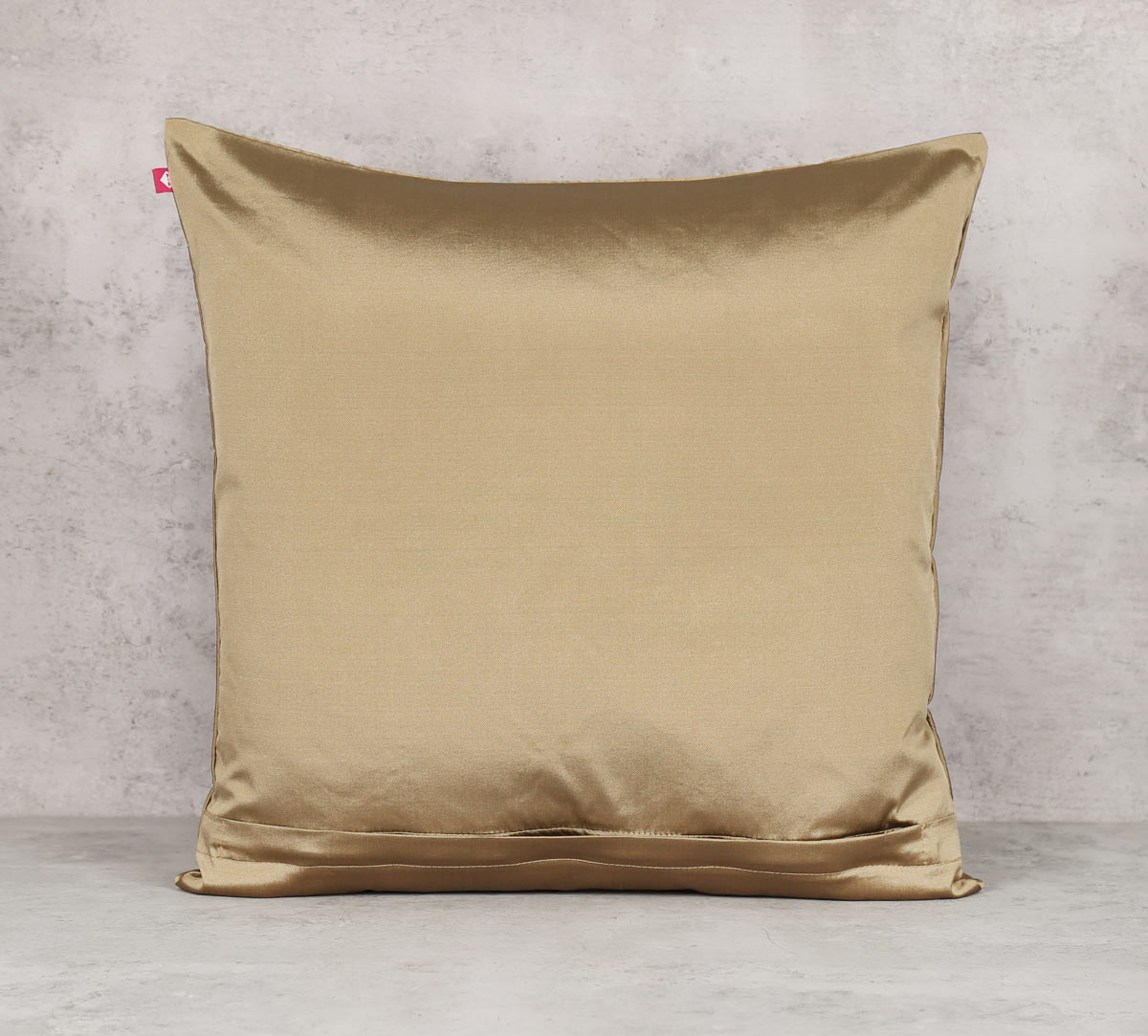 India Circus Mirror Work Beige Cushion Cover